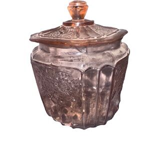 Anker-Hawking Ornate Pink Glass Cookie Jar